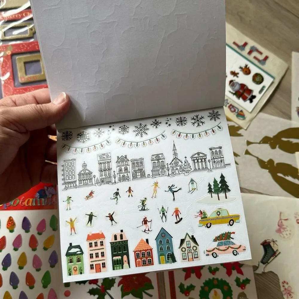 Christmas Holiday Stickers & Notes Lot - 8 New Sealed Packages & Several Loose